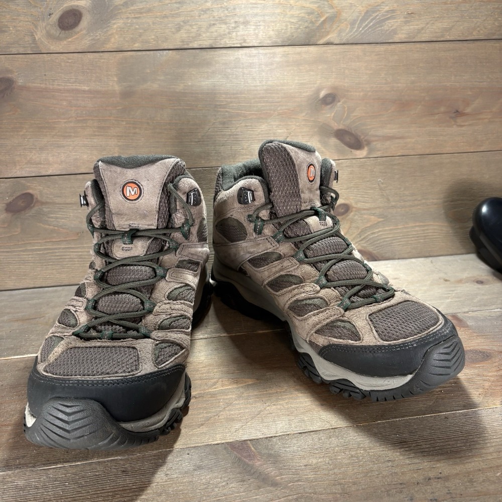 merrell moab 3 mid mens size 11 wide shoes brown waterproof hiking boots - Picture 3 of 9